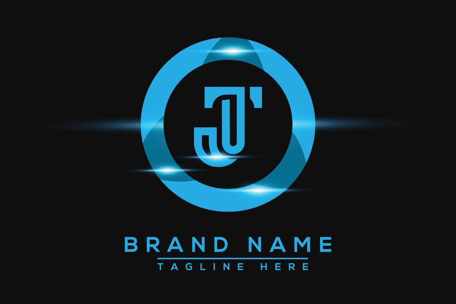 JT Blue logo Design. Vector logo design for business.