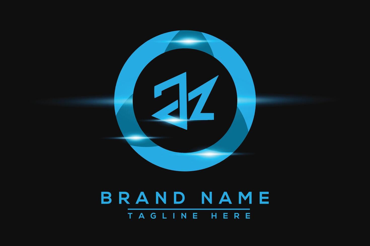 JZ Blue logo Design. Vector logo design for business.