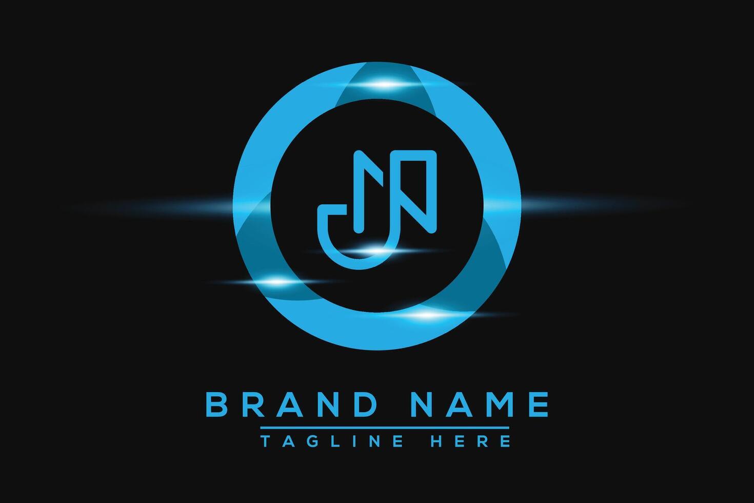 JN Blue logo Design. Vector logo design for business.