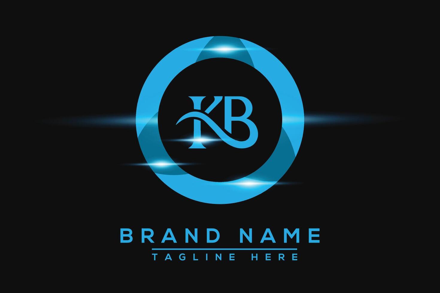 KB Blue logo Design. Vector logo design for business.