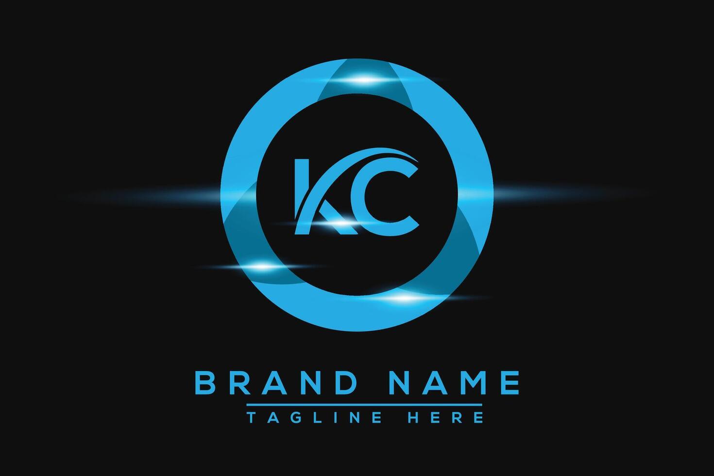 KC Blue logo Design. Vector logo design for business.