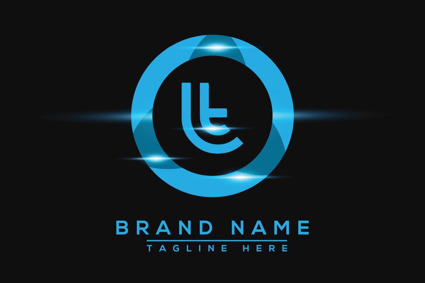 LT Blue logo Design. Vector logo design for business.