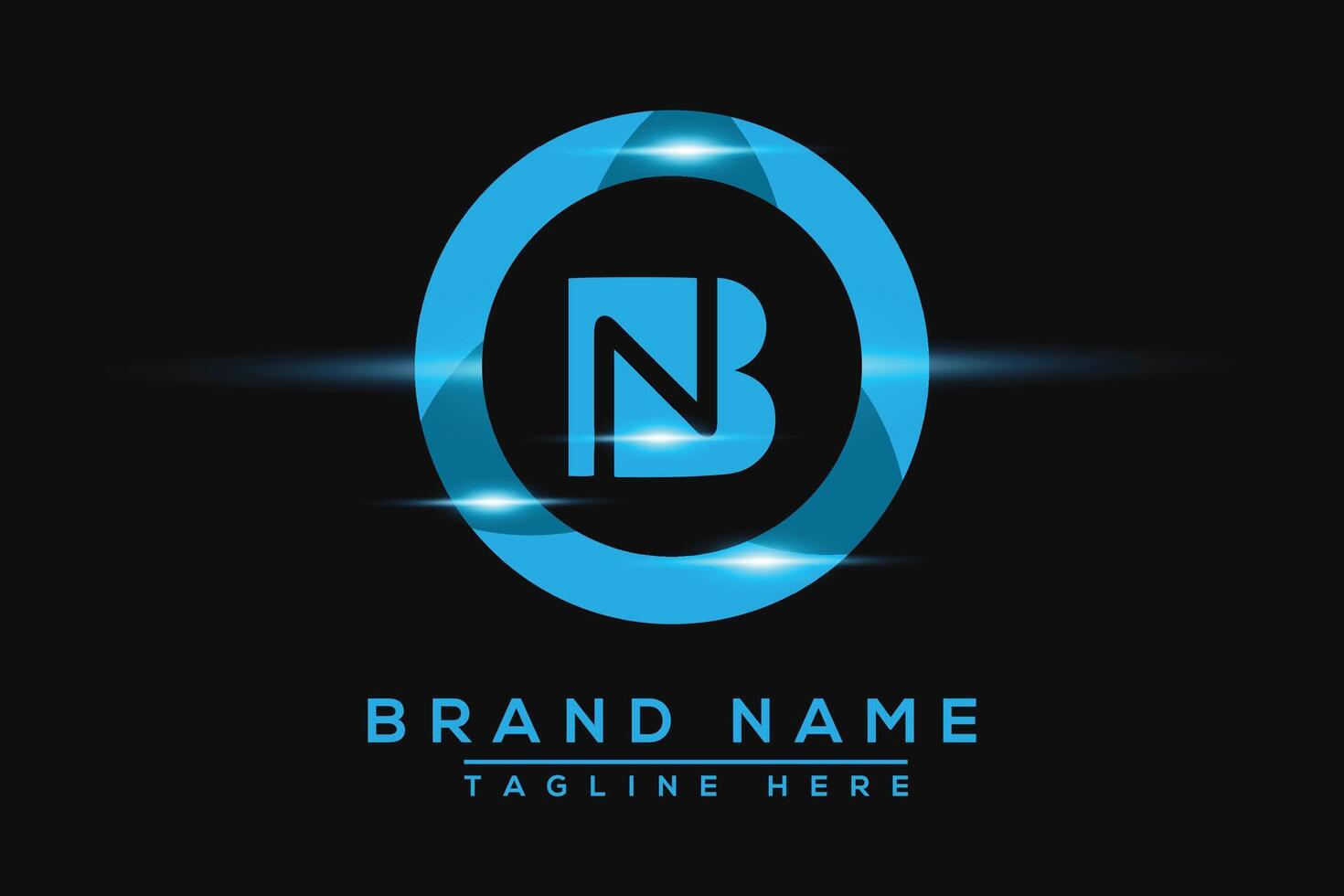 NB Blue logo Design. Vector logo design for business.