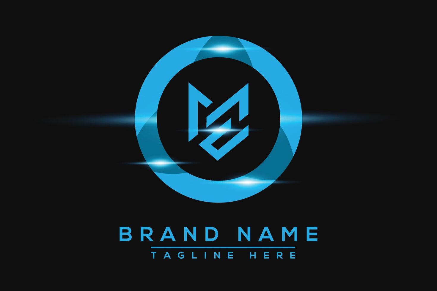 MZ Blue logo Design. Vector logo design for business.