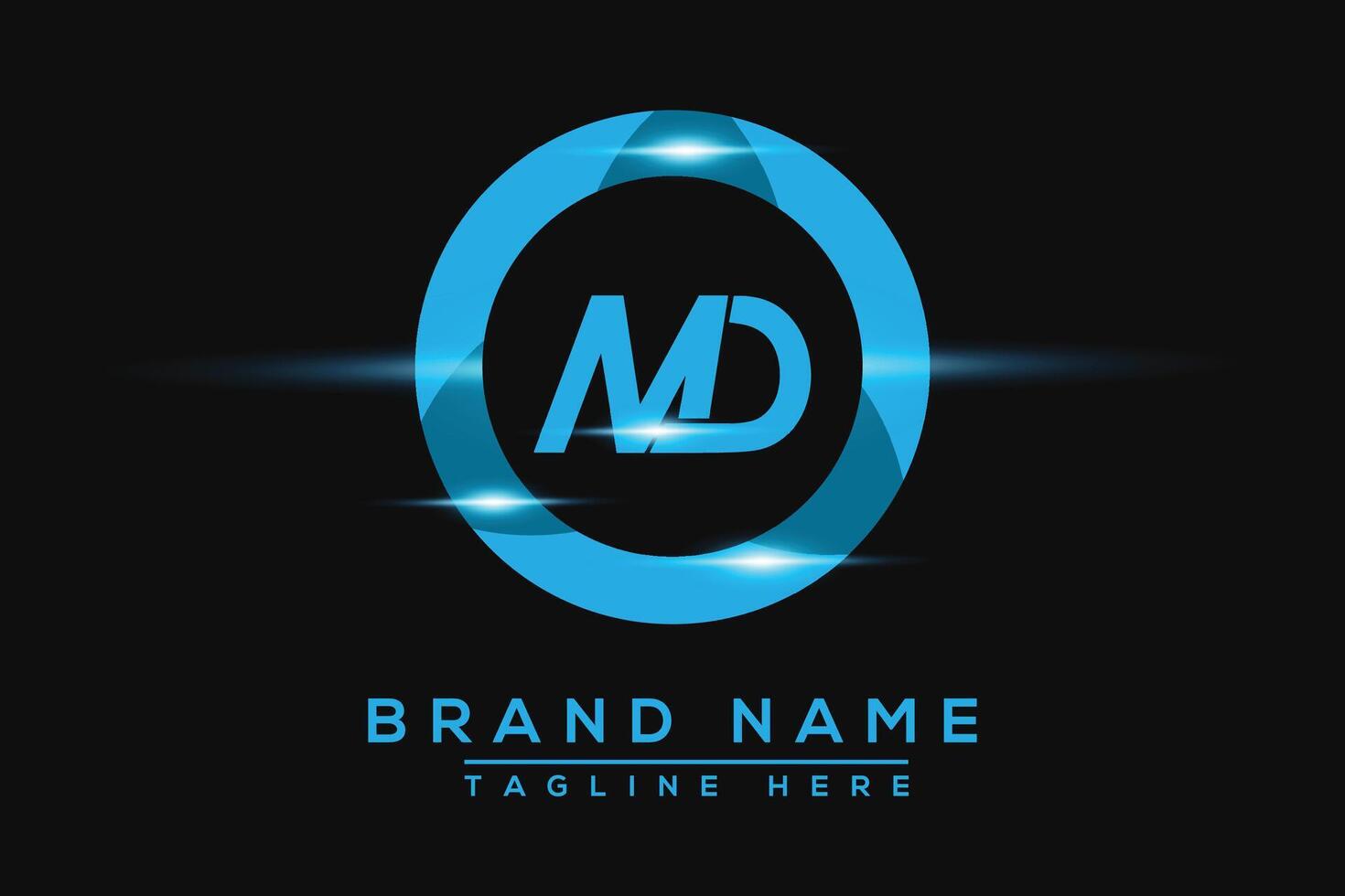 MD Blue logo Design. Vector logo design for business.