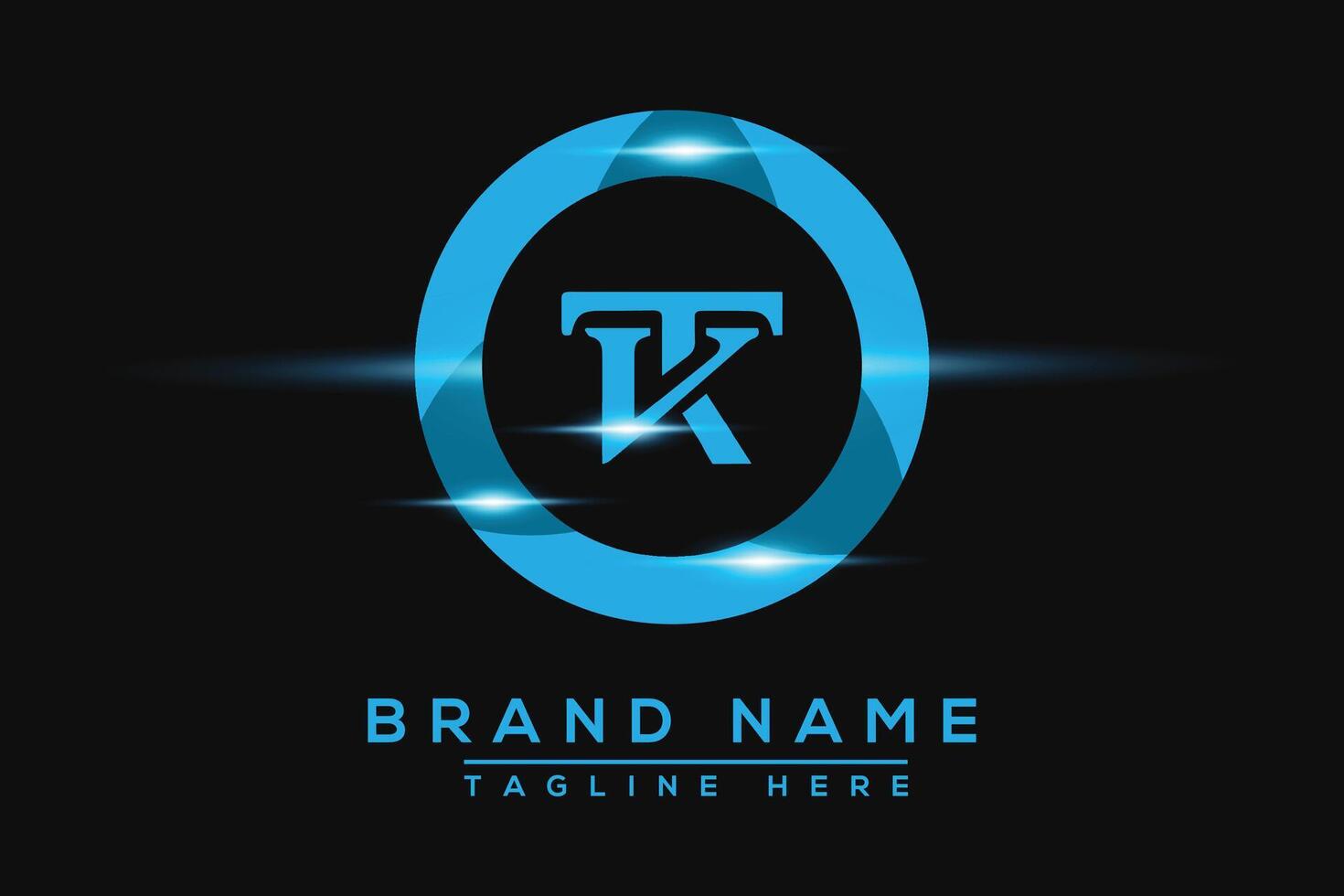 KT Blue logo Design. Vector logo design for business.