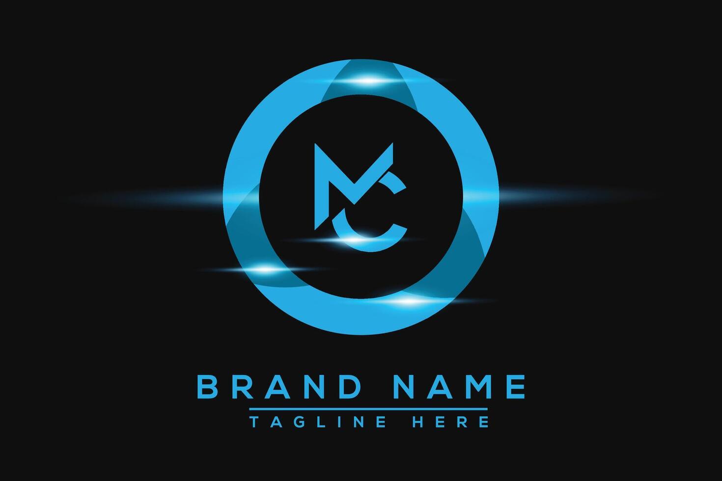 MC Blue logo Design. Vector logo design for business.