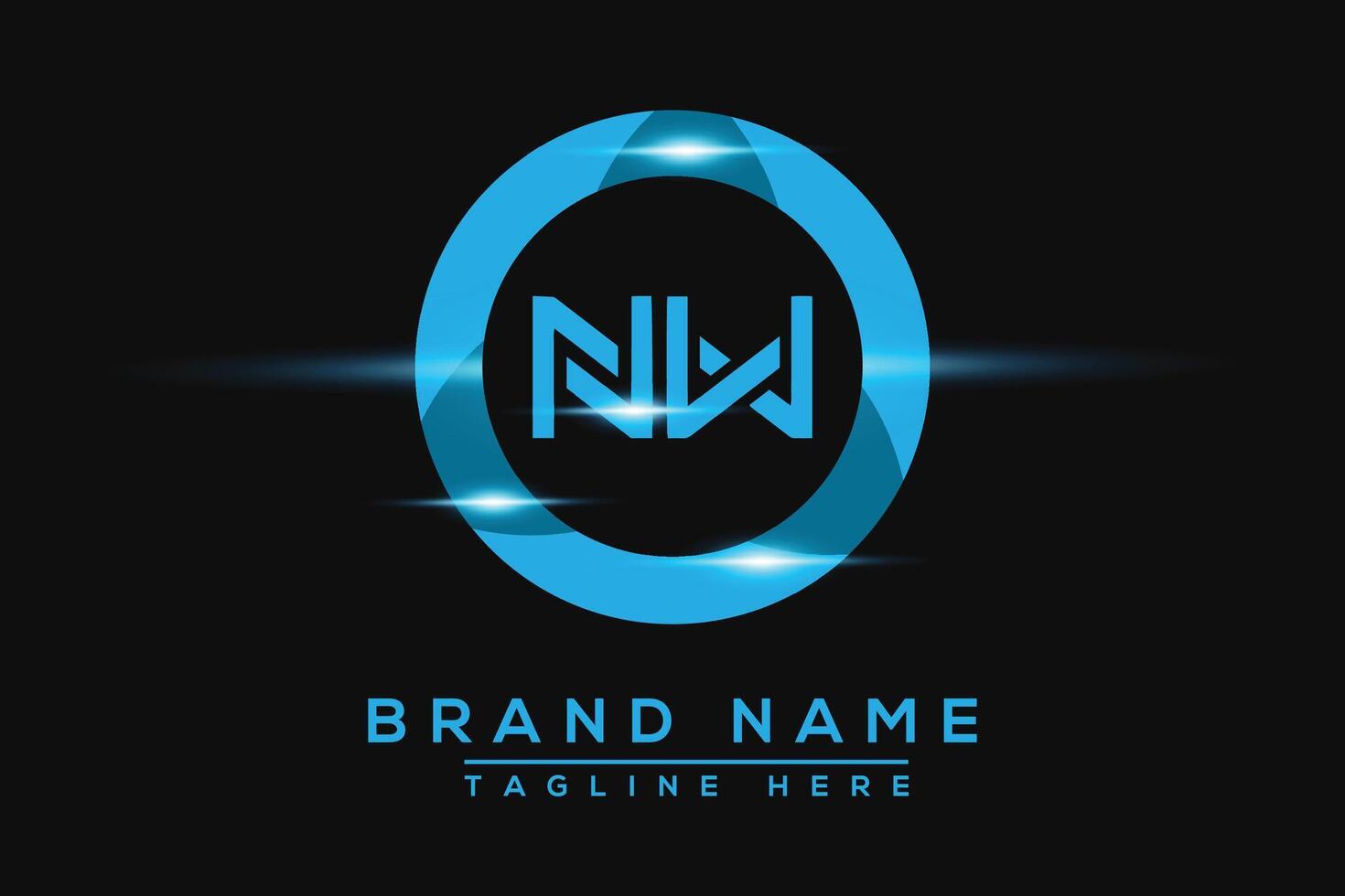 NW Blue logo Design. Vector logo design for business.