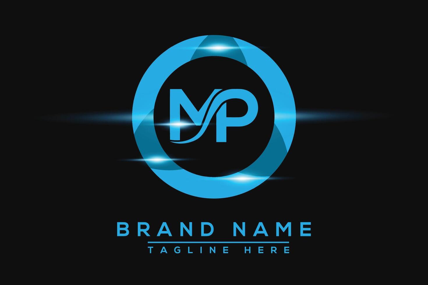 MP Blue logo Design. Vector logo design for business.