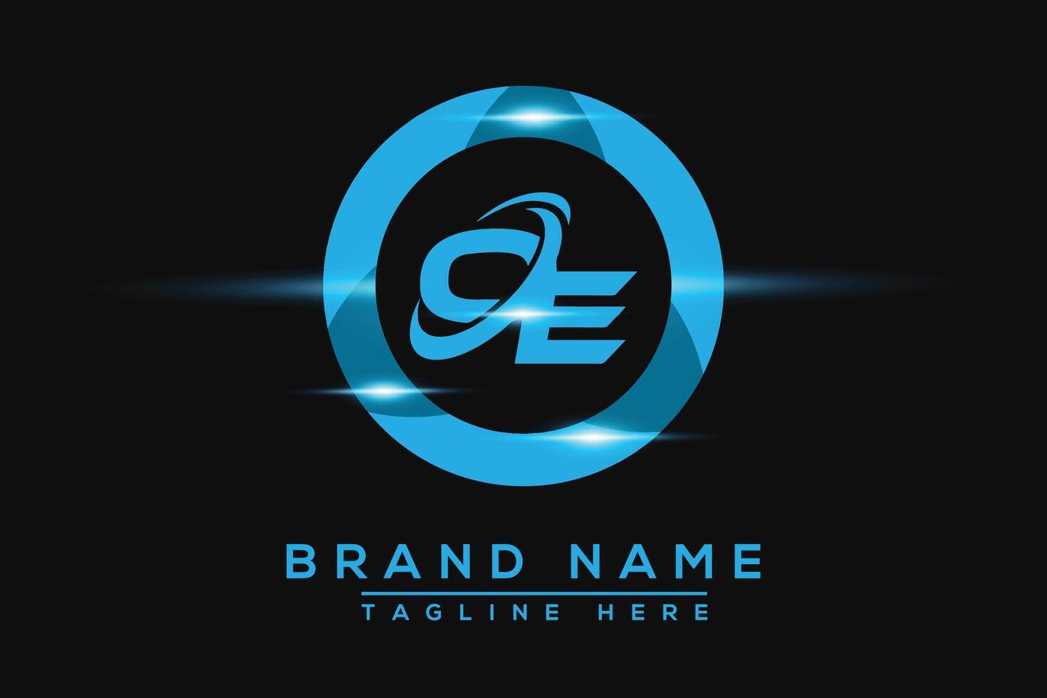 OE Blue logo Design. Vector logo design for business.
