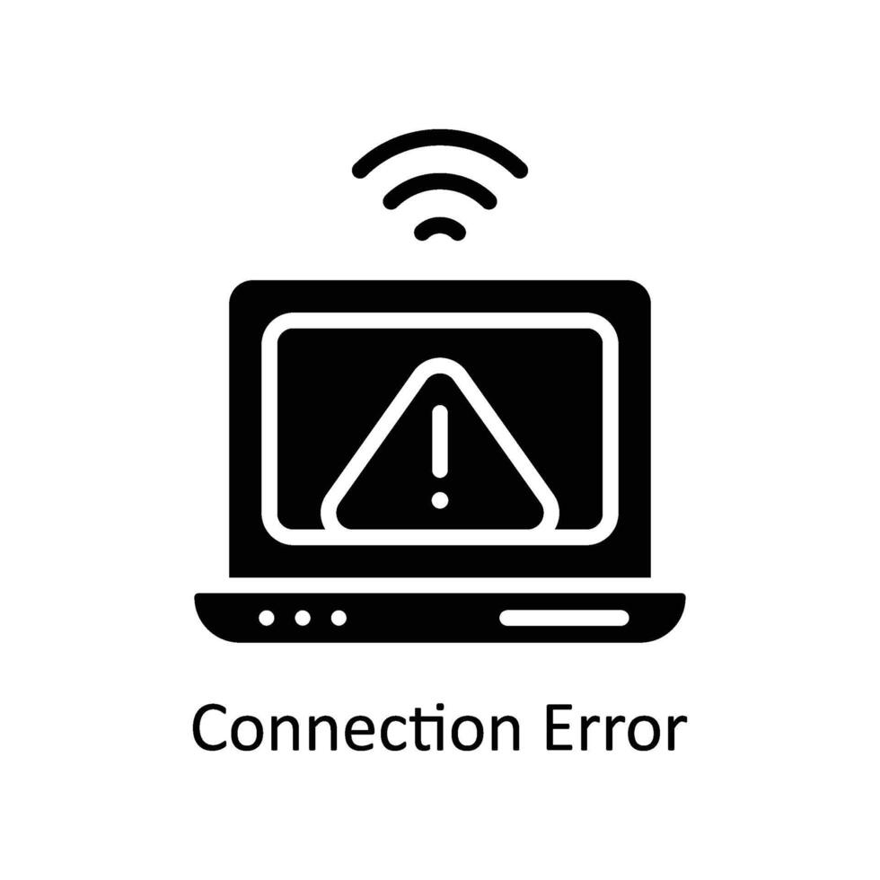 Connection Error  Vector Solid icon Style illustration. EPS 10 File