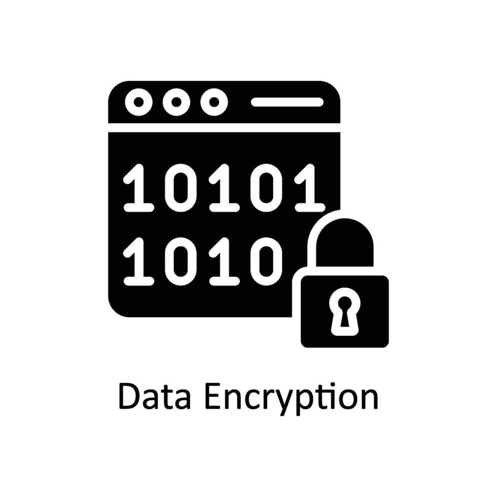 Data Encryption Vector Solid icon Style illustration. EPS 10 File