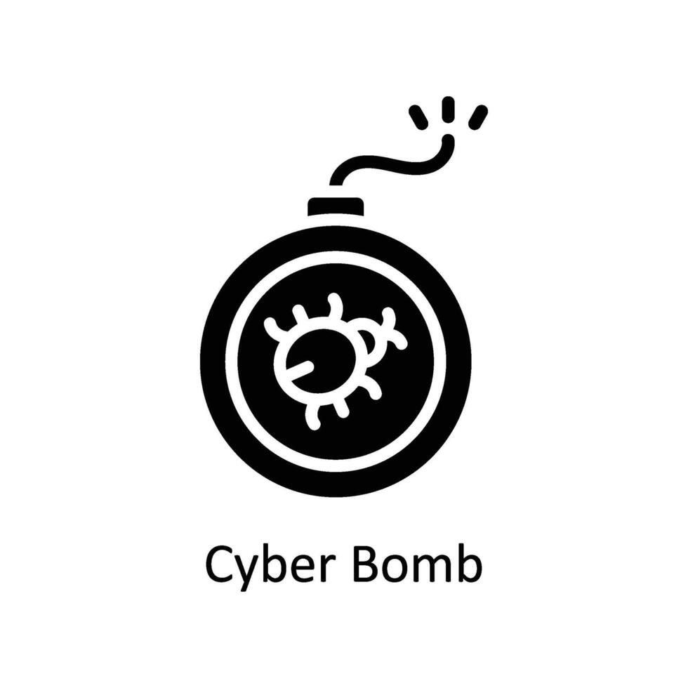 Cyber Bomb Vector Solid icon Style illustration. EPS 10 File