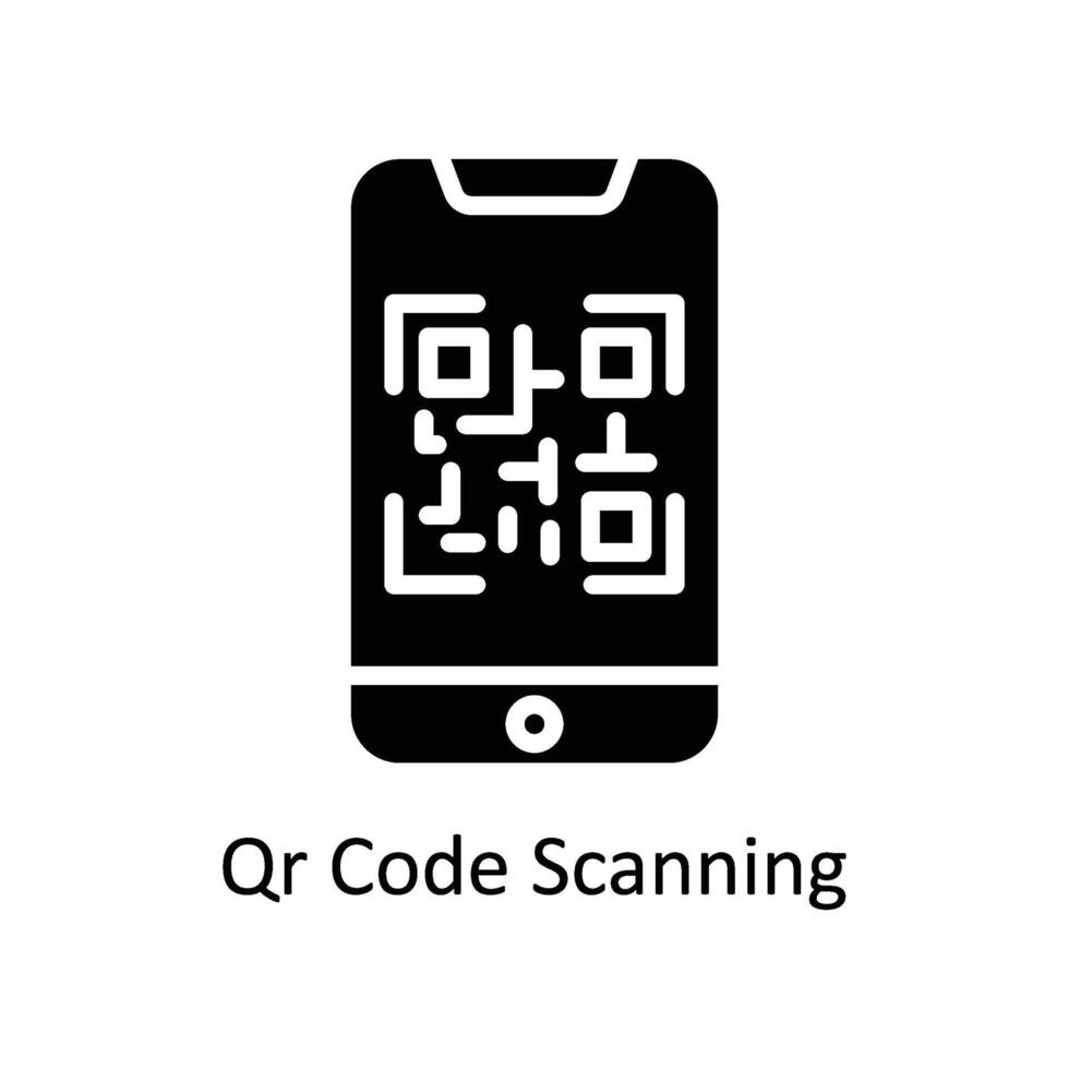 Qr Code Scanning Vector Solid icon Style illustration. EPS 10 File