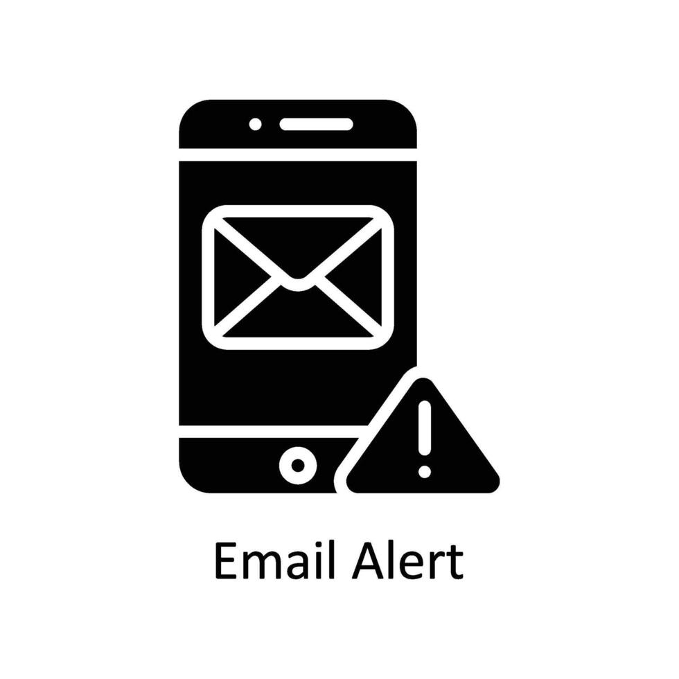 Email Alert Vector Solid icon Style illustration. EPS 10 File