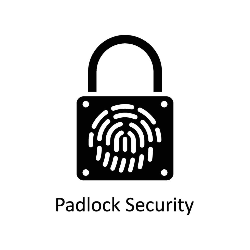 Padlock Security Vector Solid icon Style illustration. EPS 10 File