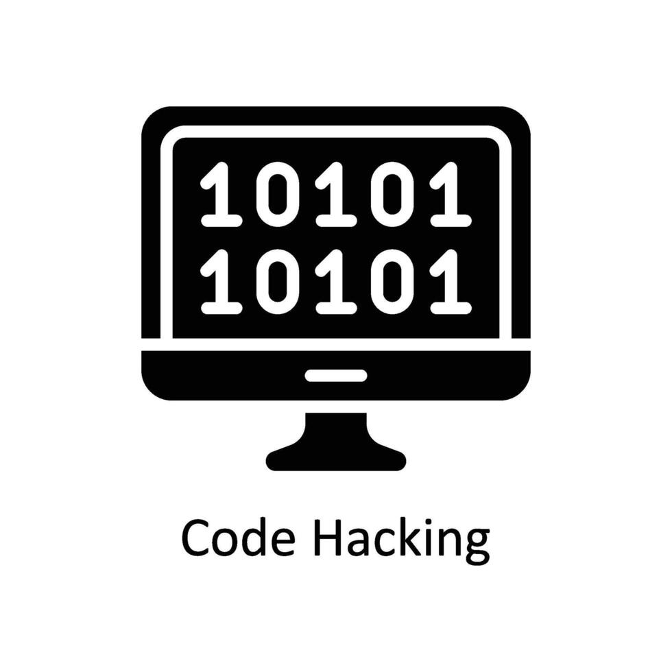 Code Hacking Vector Solid icon Style illustration. EPS 10 File