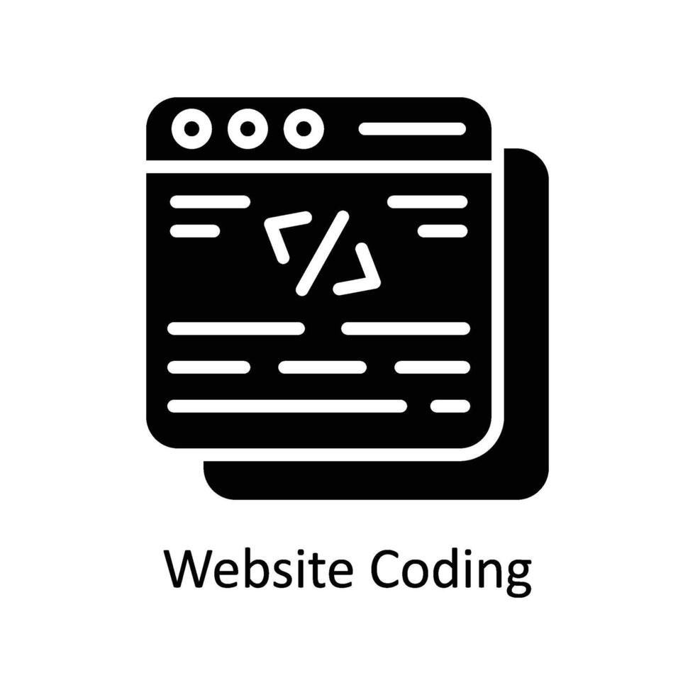 website Coding Vector Solid icon Style illustration. EPS 10 File