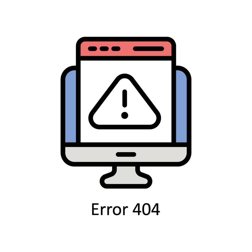 Error 404 Vector Filled outline icon Style illustration. EPS 10 File