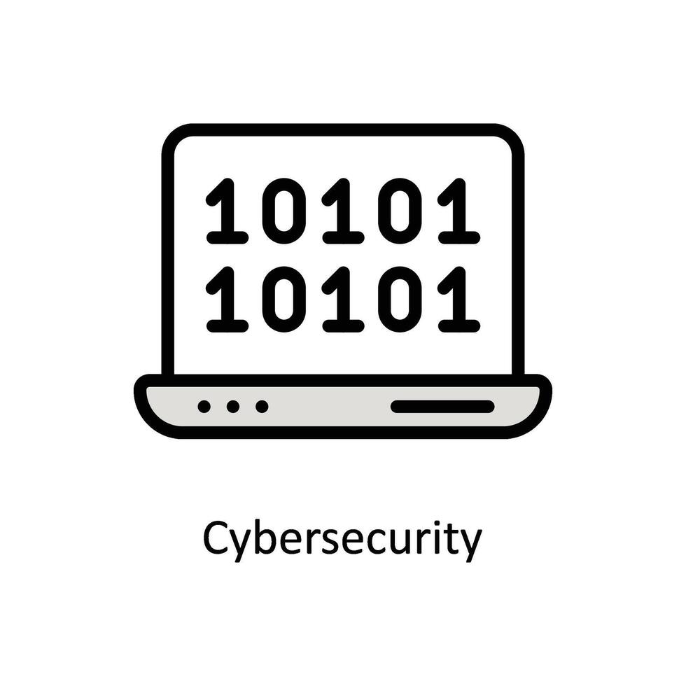 Cyber security Vector Filled outline icon Style illustration. EPS 10 File