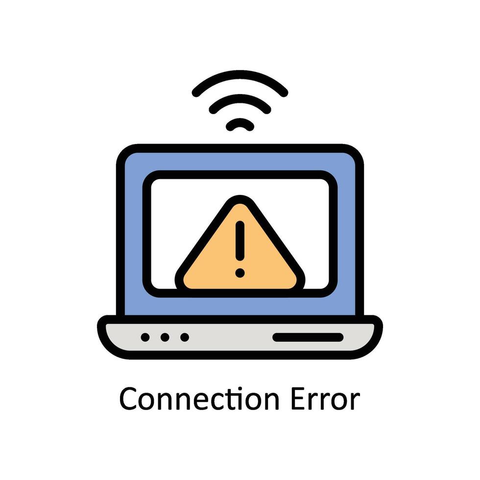 Connection Error  Vector Filled outline icon Style illustration. EPS 10 File