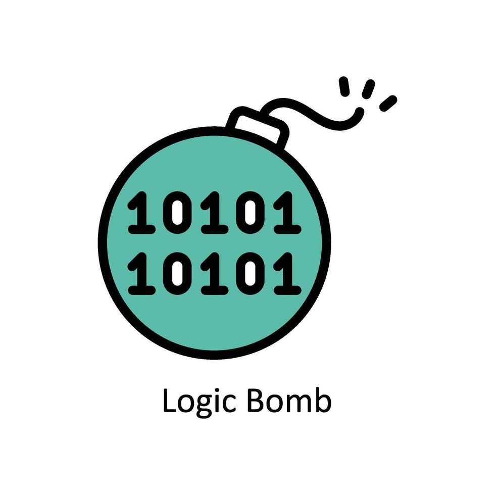 Logic Bomb Vector Filled outline icon Style illustration. EPS 10 File