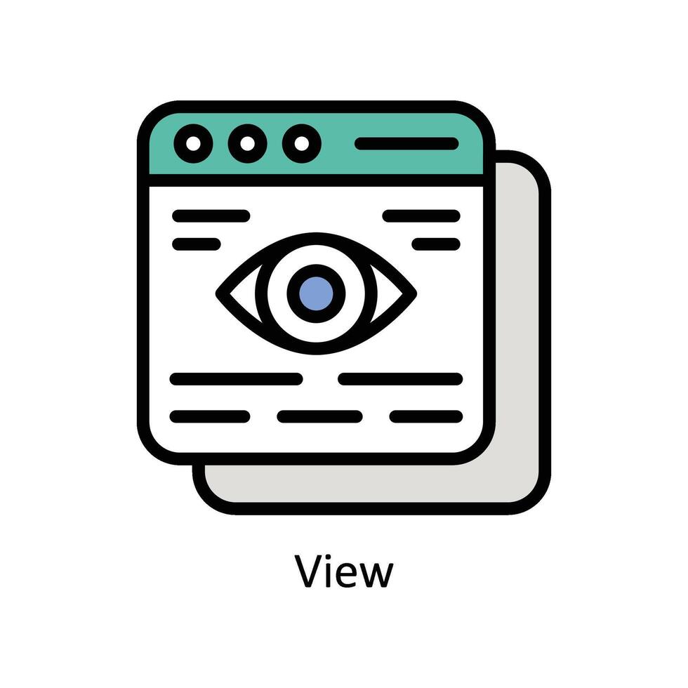 View Vector Filled outline icon Style illustration. EPS 10 File