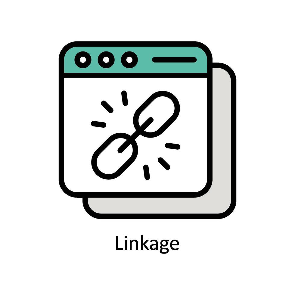 Linkage  Vector Filled outline icon Style illustration. EPS 10 File