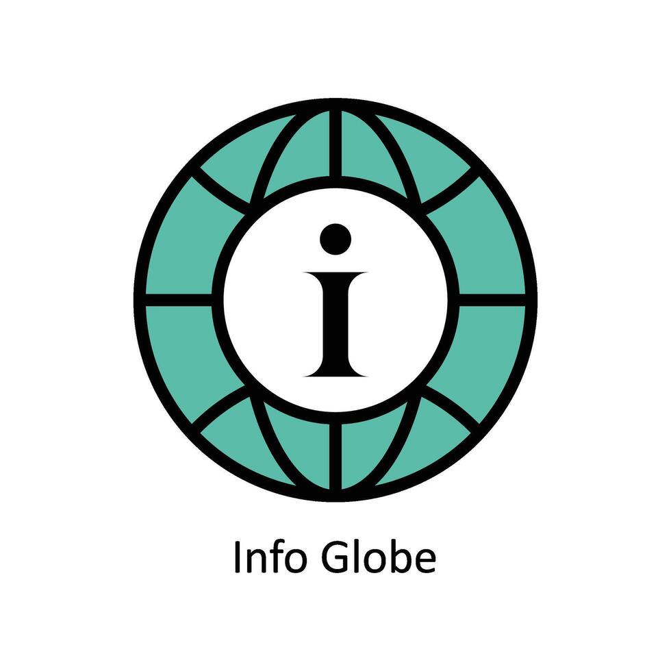 Info Globe Vector Filled outline icon Style illustration. EPS 10 File