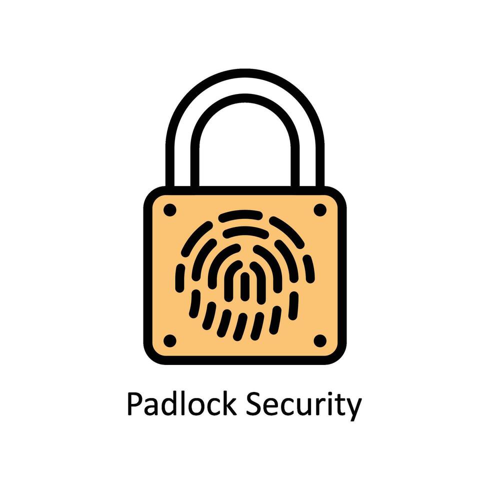 Padlock Security Vector Filled outline icon Style illustration. EPS 10 File