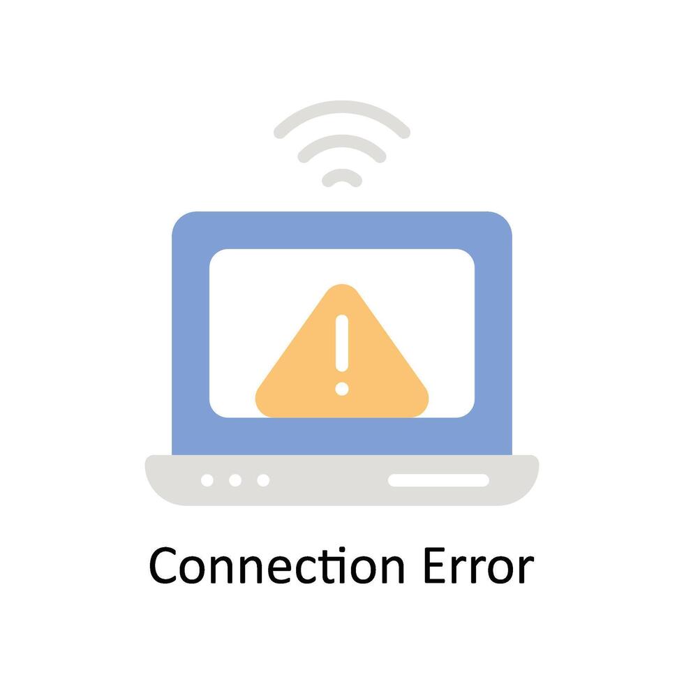 Connection Error  Vector Flat icon Style illustration. EPS 10 File