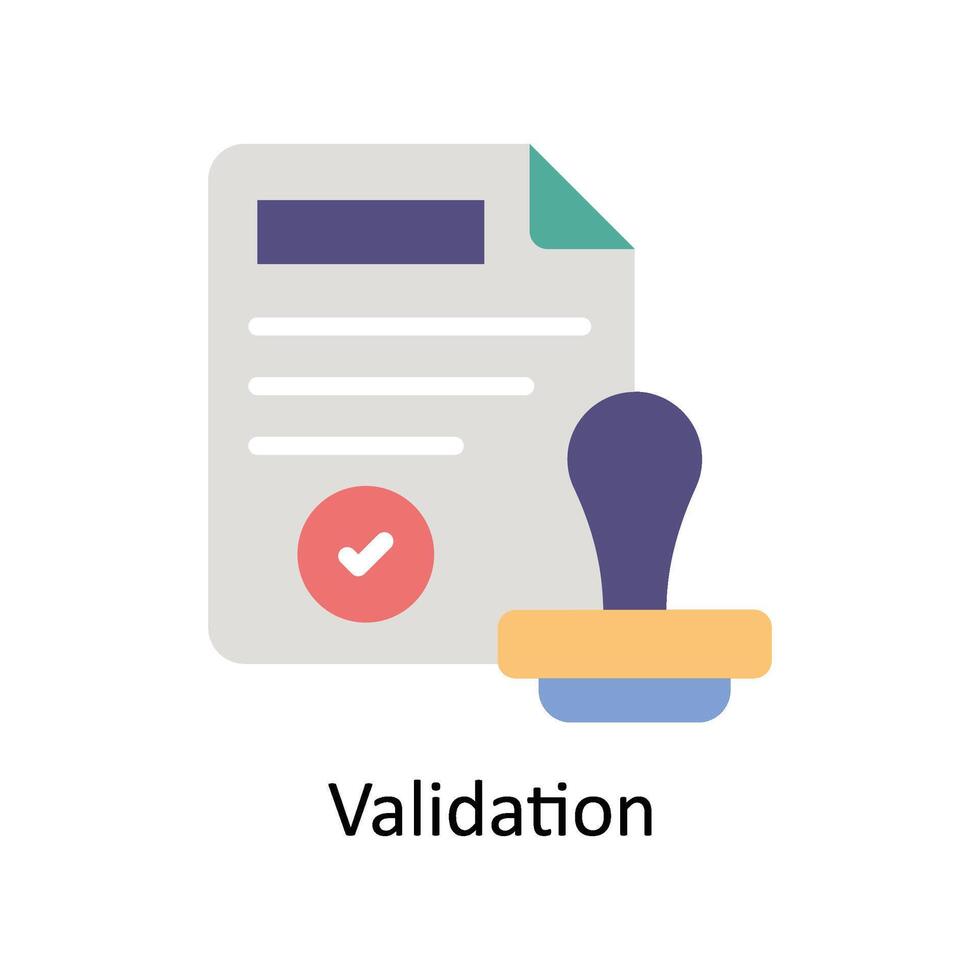 Validation Vector Flat icon Style illustration. EPS 10 File