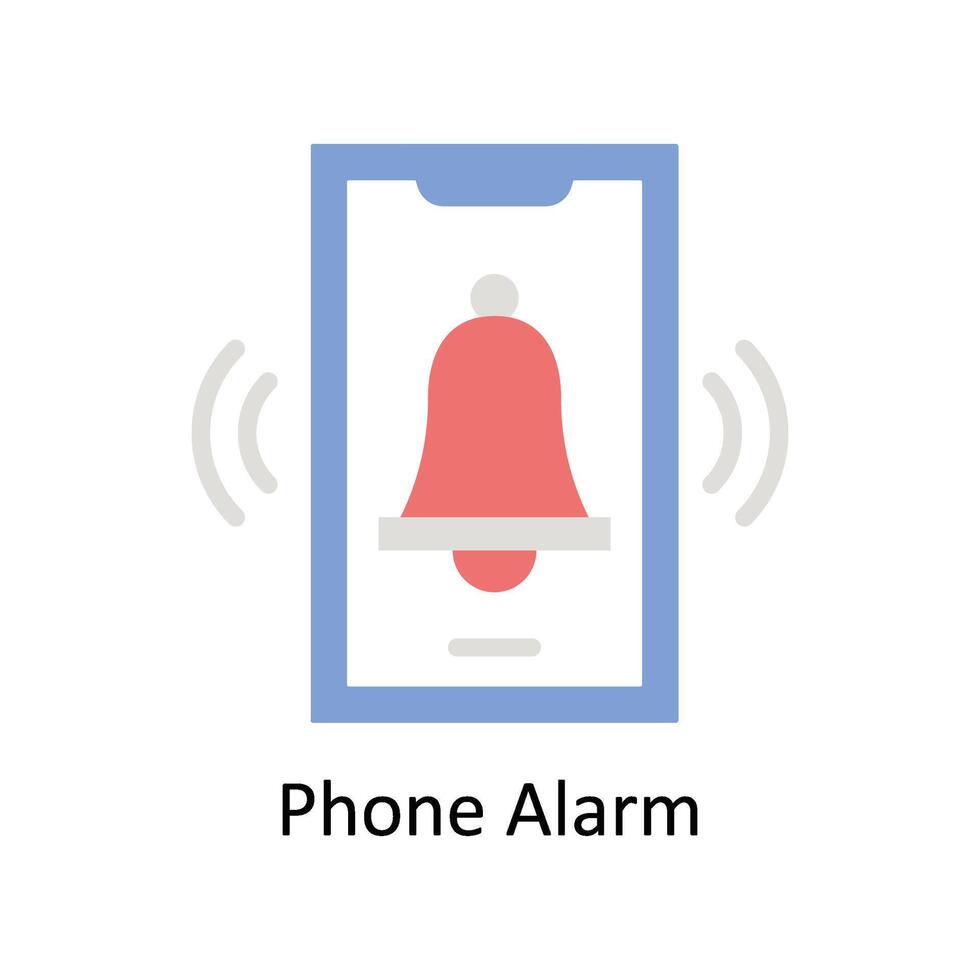 Phone Alarm Vector Flat icon Style illustration. EPS 10 File