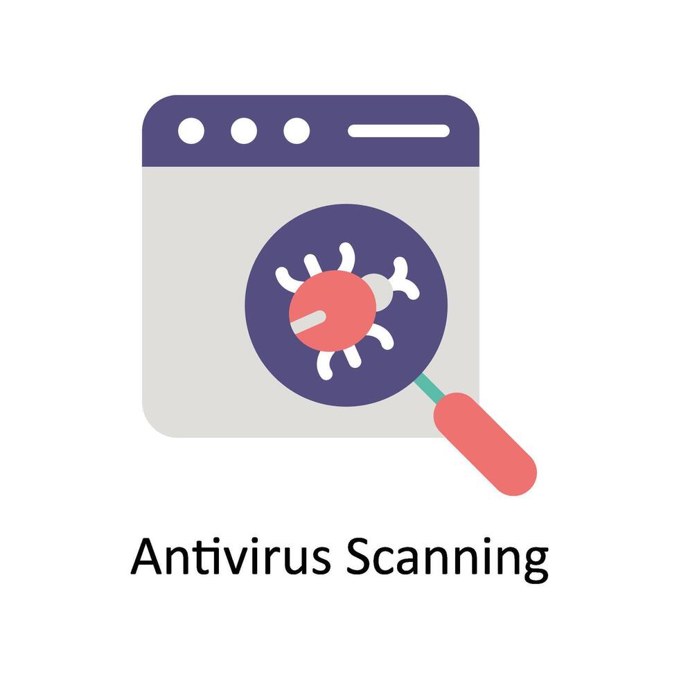 Antivirus Scanning  Vector Flat icon Style illustration. EPS 10 File