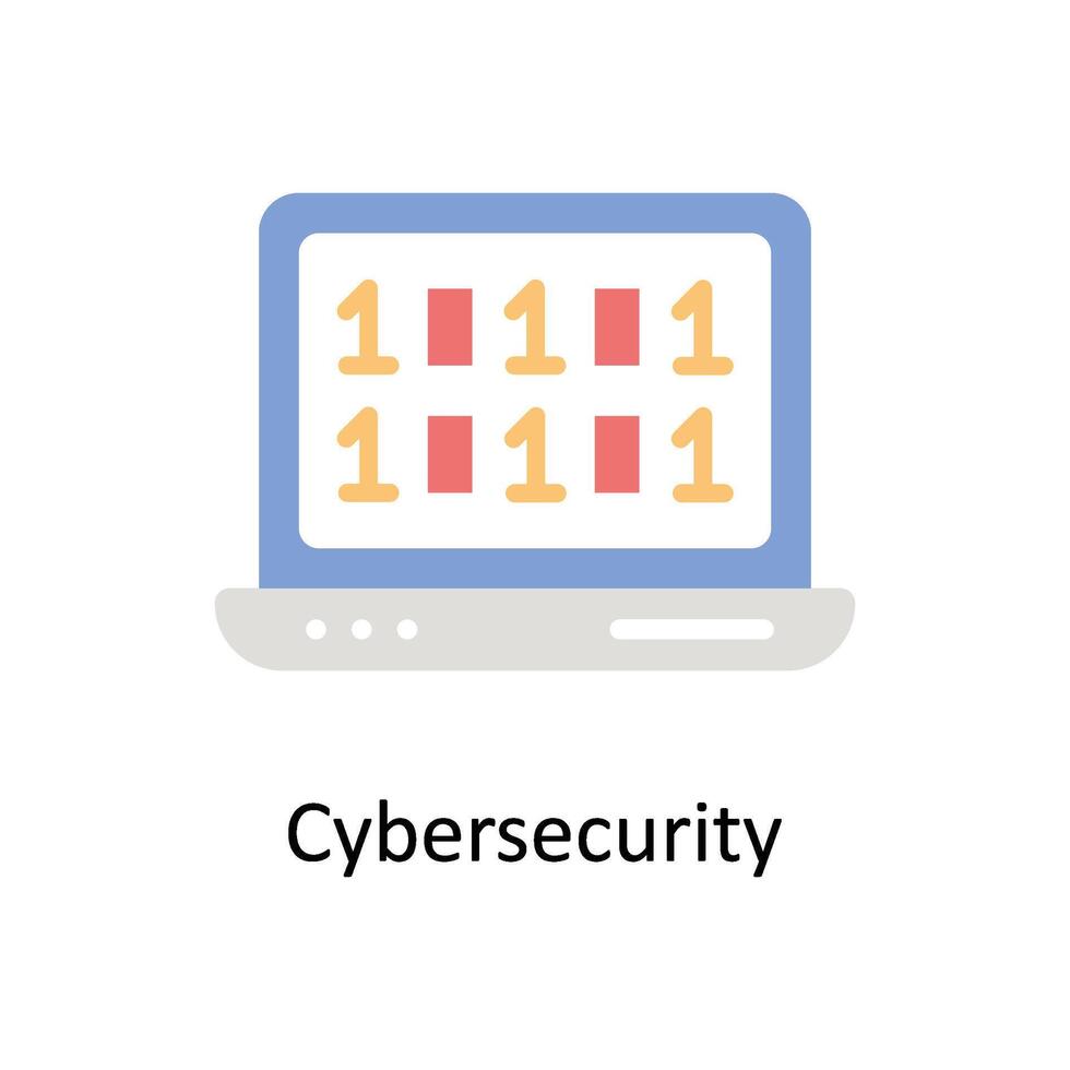 Cyber security Vector Flat icon Style illustration. EPS 10 File