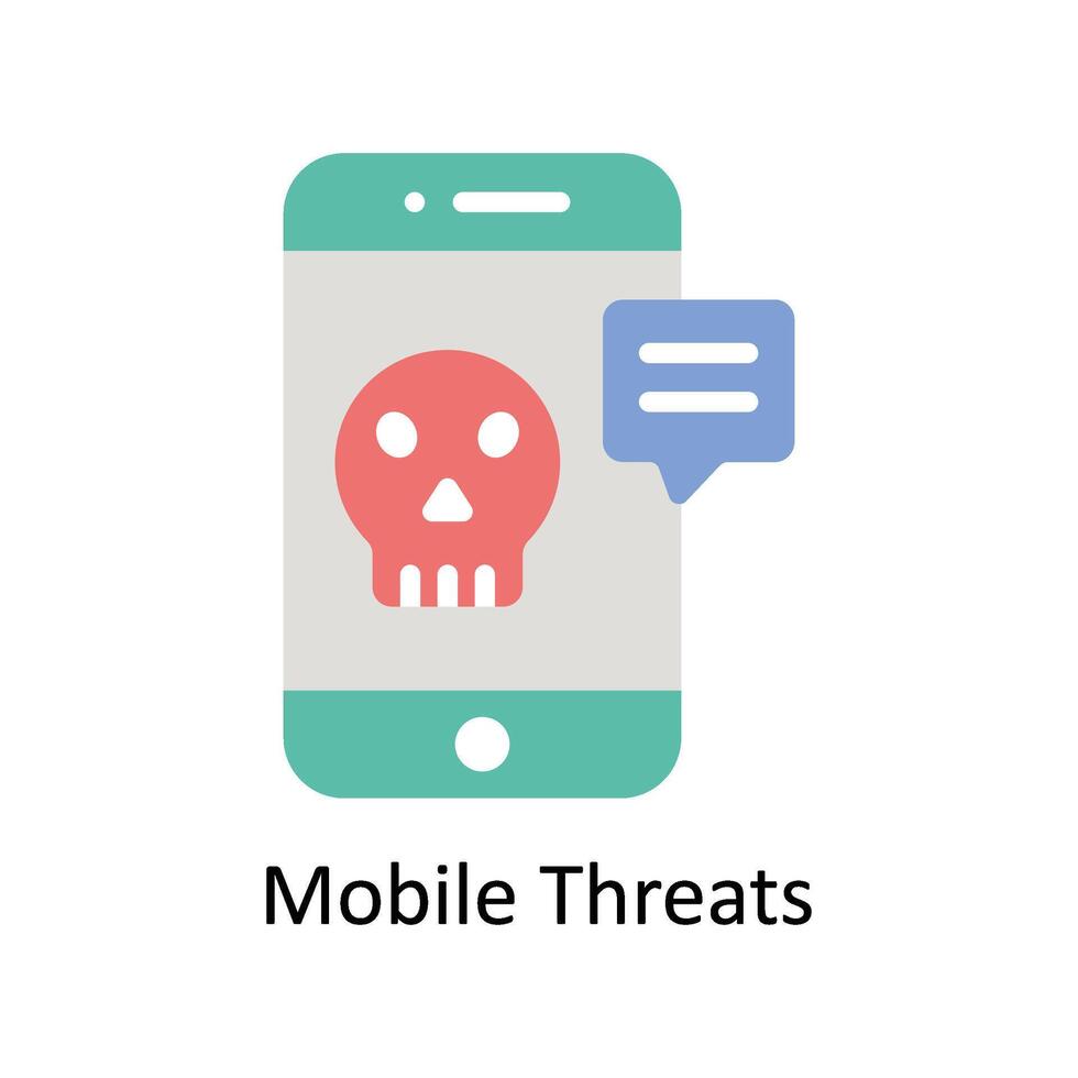 Mobile Threats Vector Flat icon Style illustration. EPS 10 File