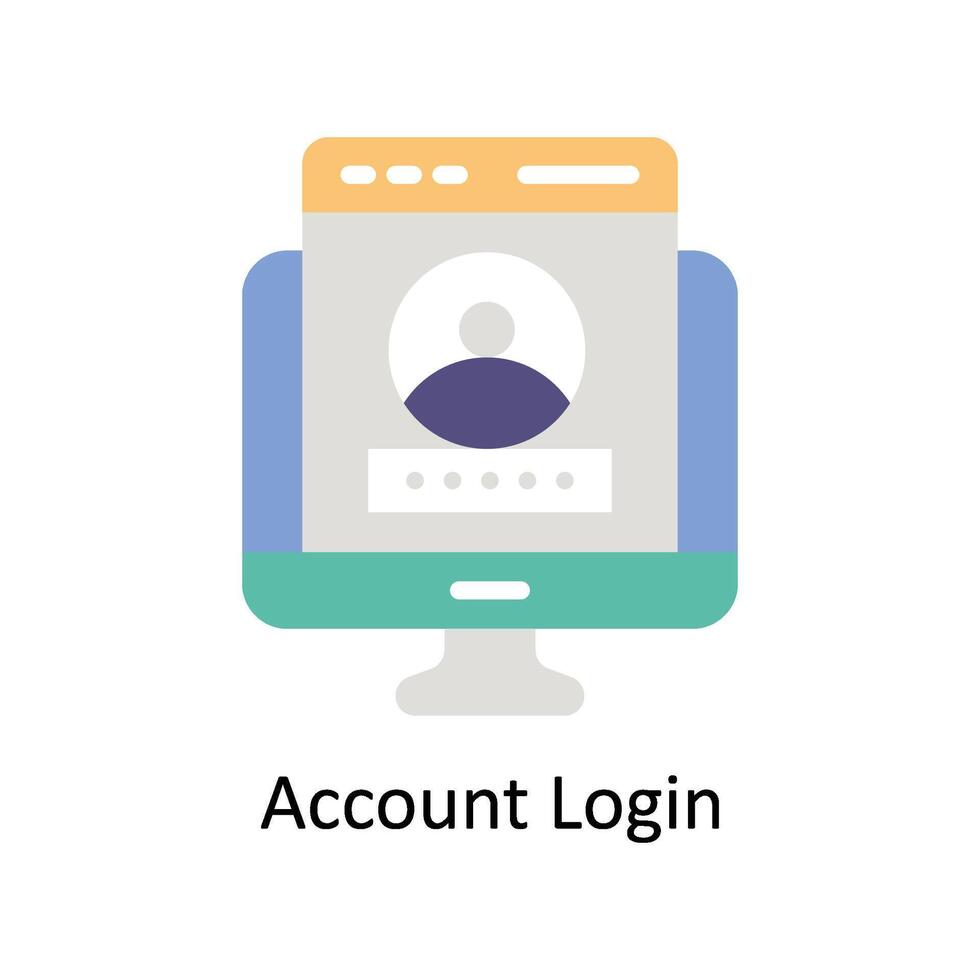 Account Login Vector Flat icon Style illustration. EPS 10 File