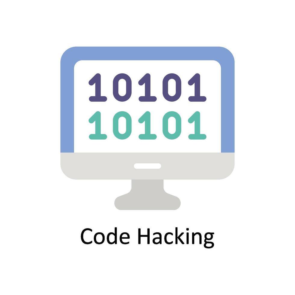 Code Hacking Vector Flat icon Style illustration. EPS 10 File