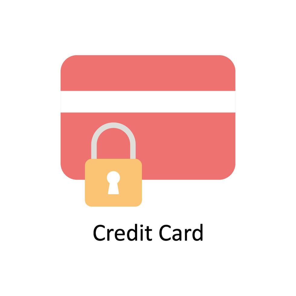 crédito tarjeta vector plano icono estilo ilustración. eps 10 archivo