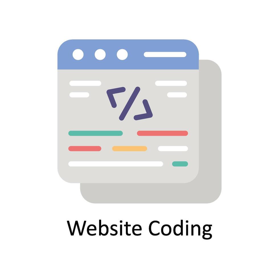 website Coding Vector Flat icon Style illustration. EPS 10 File