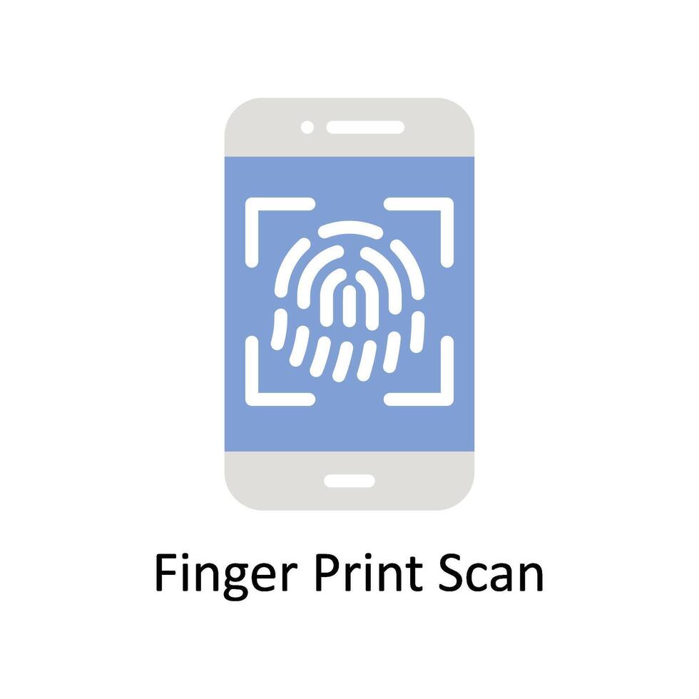 Finger print Scan Vector Flat icon Style illustration. EPS 10 File