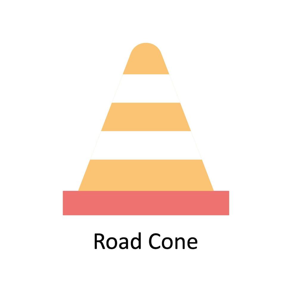 Road Cone  Vector Flat icon Style illustration. EPS 10 File