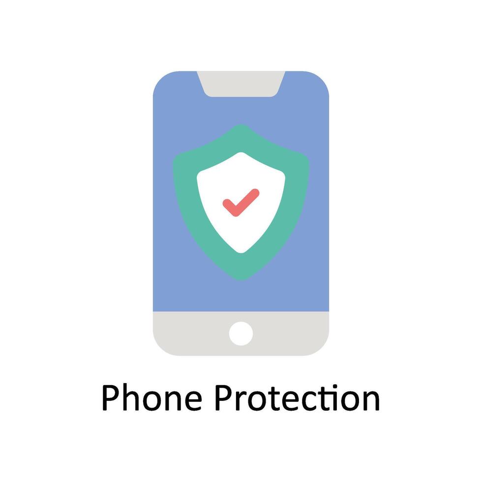 Phone Protection Vector Flat icon Style illustration. EPS 10 File