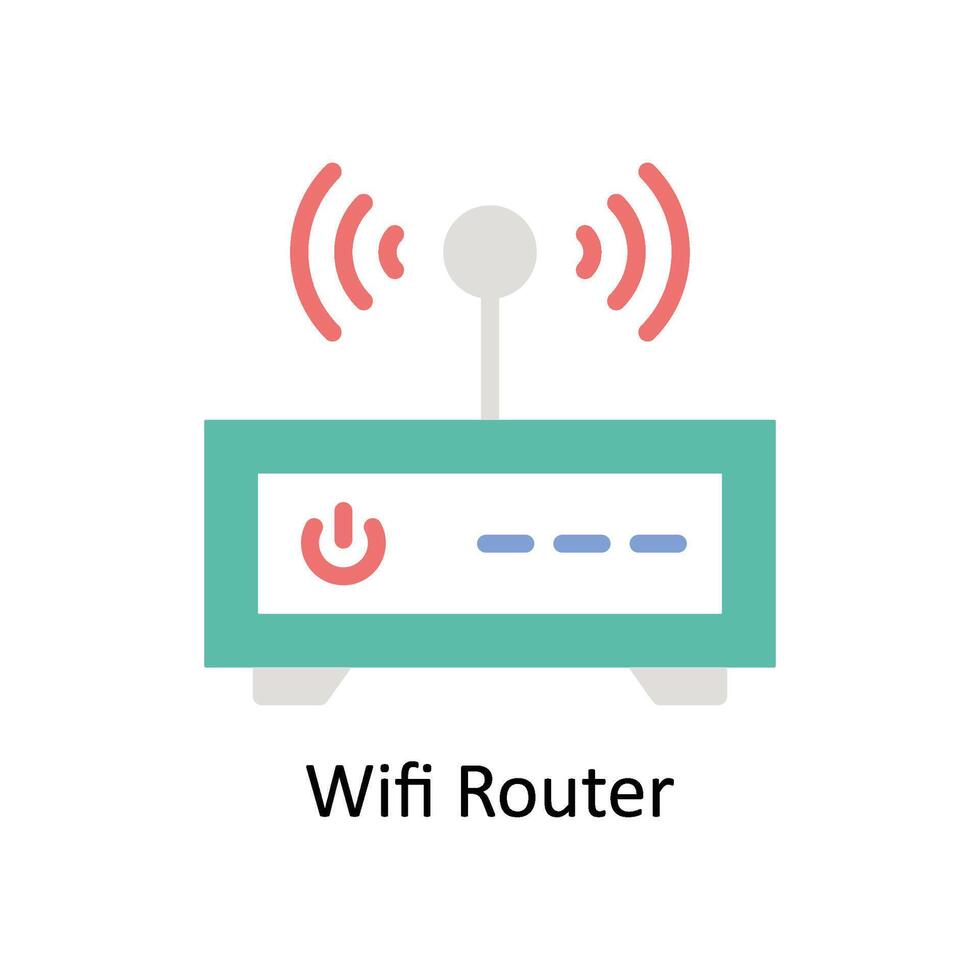 Wifi Router Vector Flat icon Style illustration. EPS 10 File