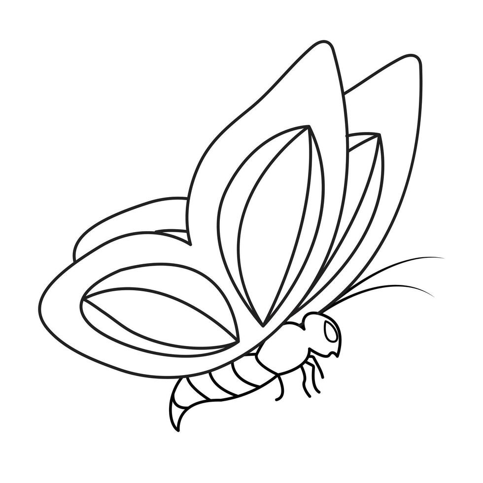 Continuous one line drawing of flying abstract butterfly and Butterfly outline vector illustration.