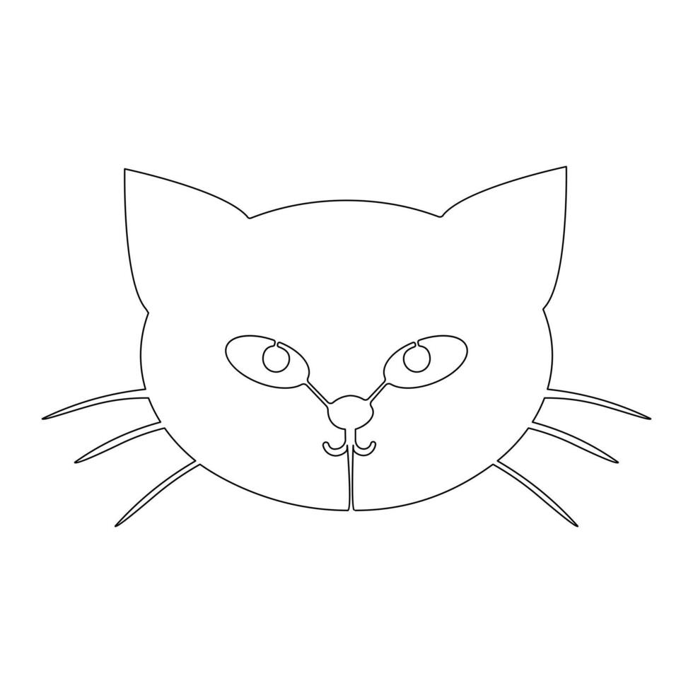 Continuous one line drawing of happy pet cats single line art vector illustration.