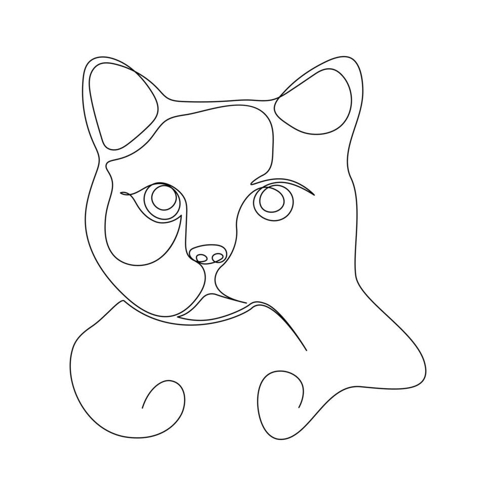 Continuous one line drawing of happy pet cats single line art vector illustration.