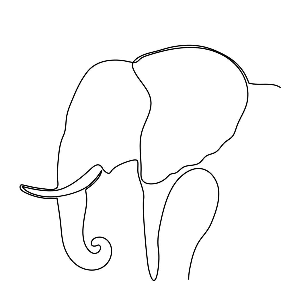 elefante continuo soltero línea Arte dibujo y mundo fauna silvestre día concepto minimalista vector Arte ilustración.