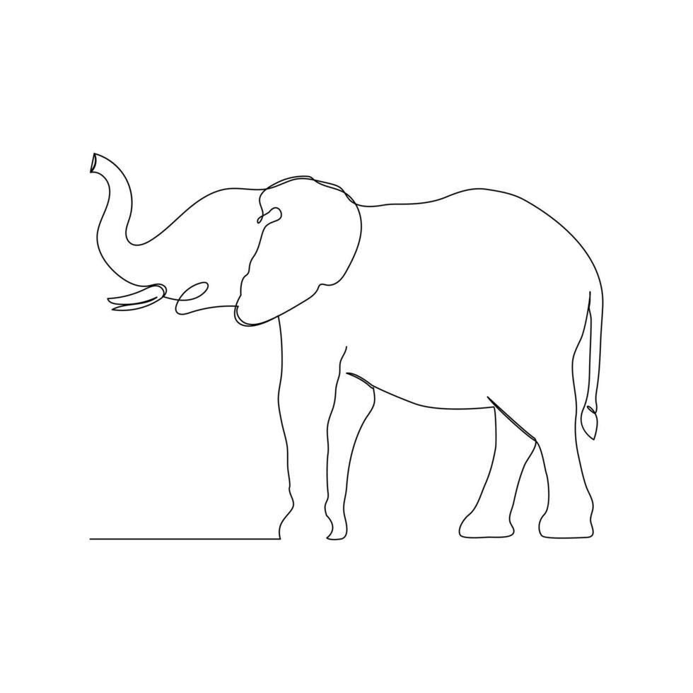 elefante continuo soltero línea Arte dibujo y mundo fauna silvestre día concepto minimalista vector Arte ilustración.