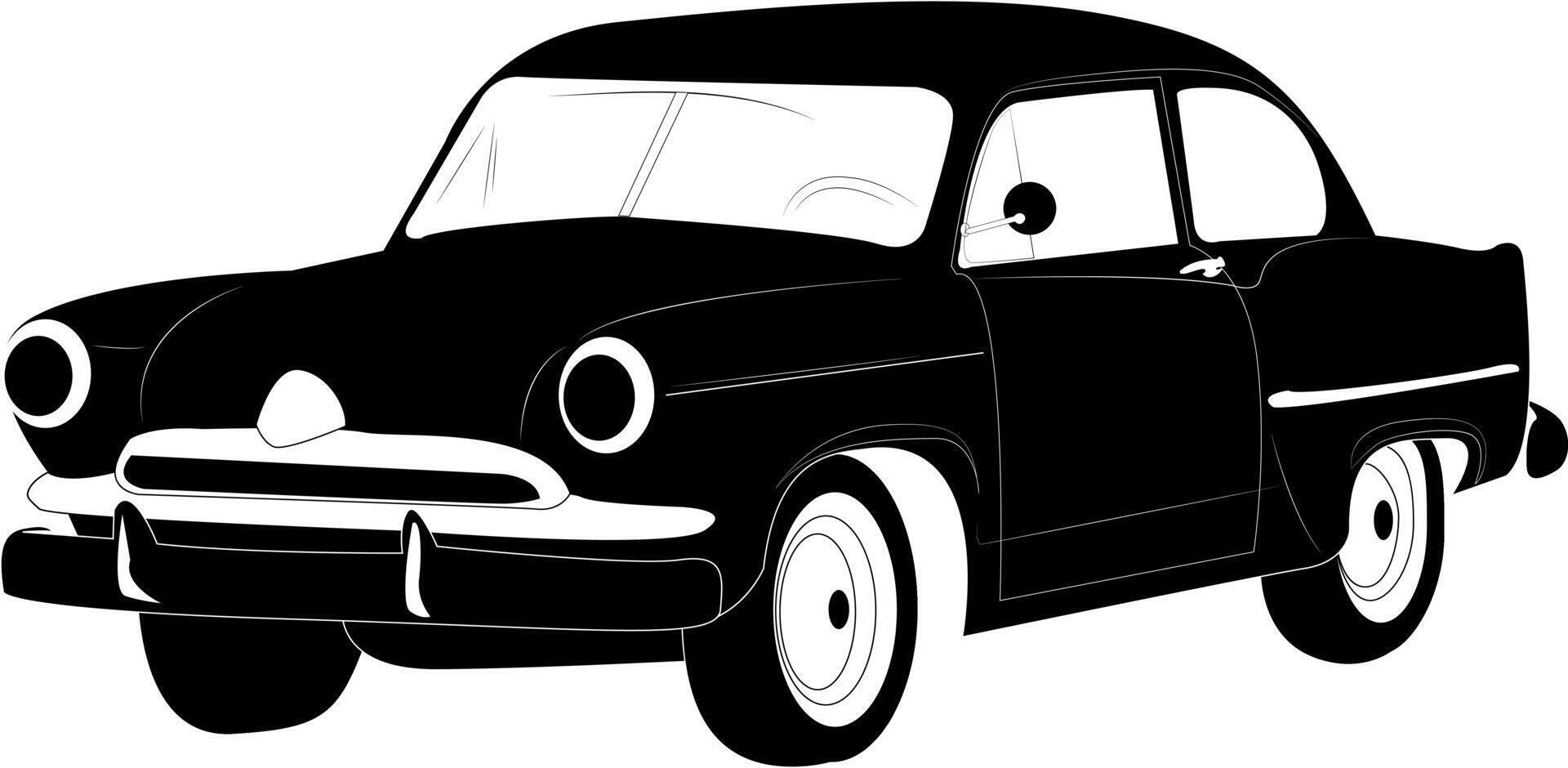 clásico coche. retro coche. diseño para saludo tarjetas, carteles, parches, ropa huellas dactilares, emblemas, tatuajes retro coche en un blanco antecedentes. vector